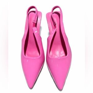 Sleek Pink Pointed-Toe Slingback Heels
